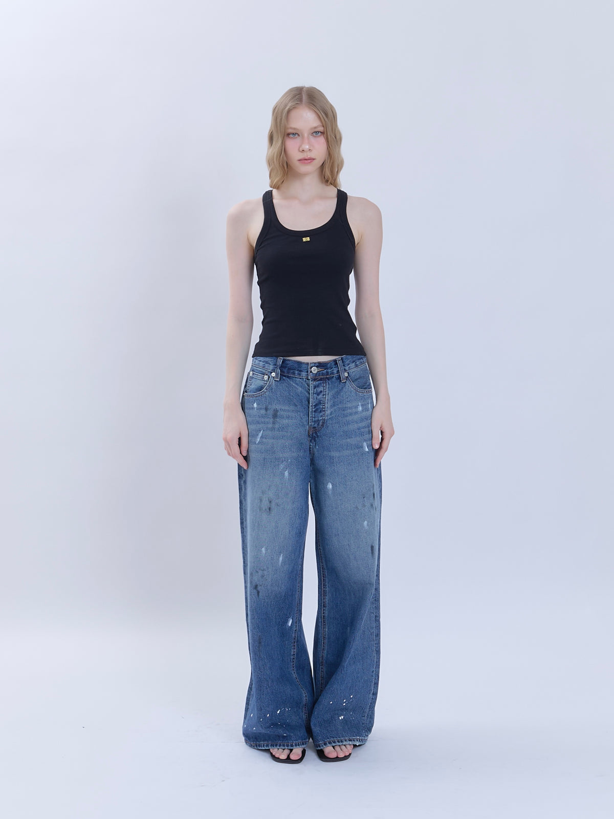 M RIBBED TANK (BLACK)