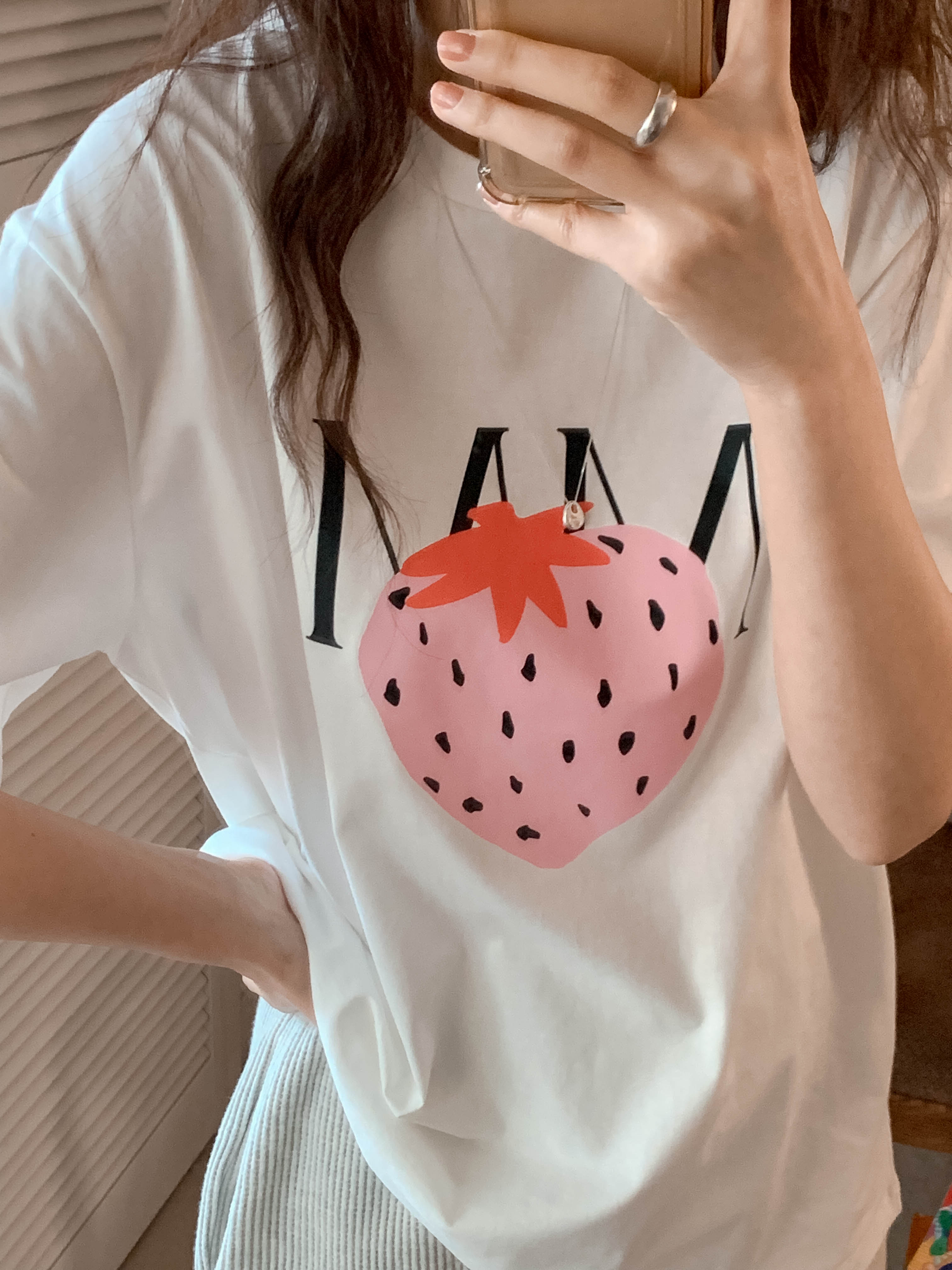 strawberry printed top