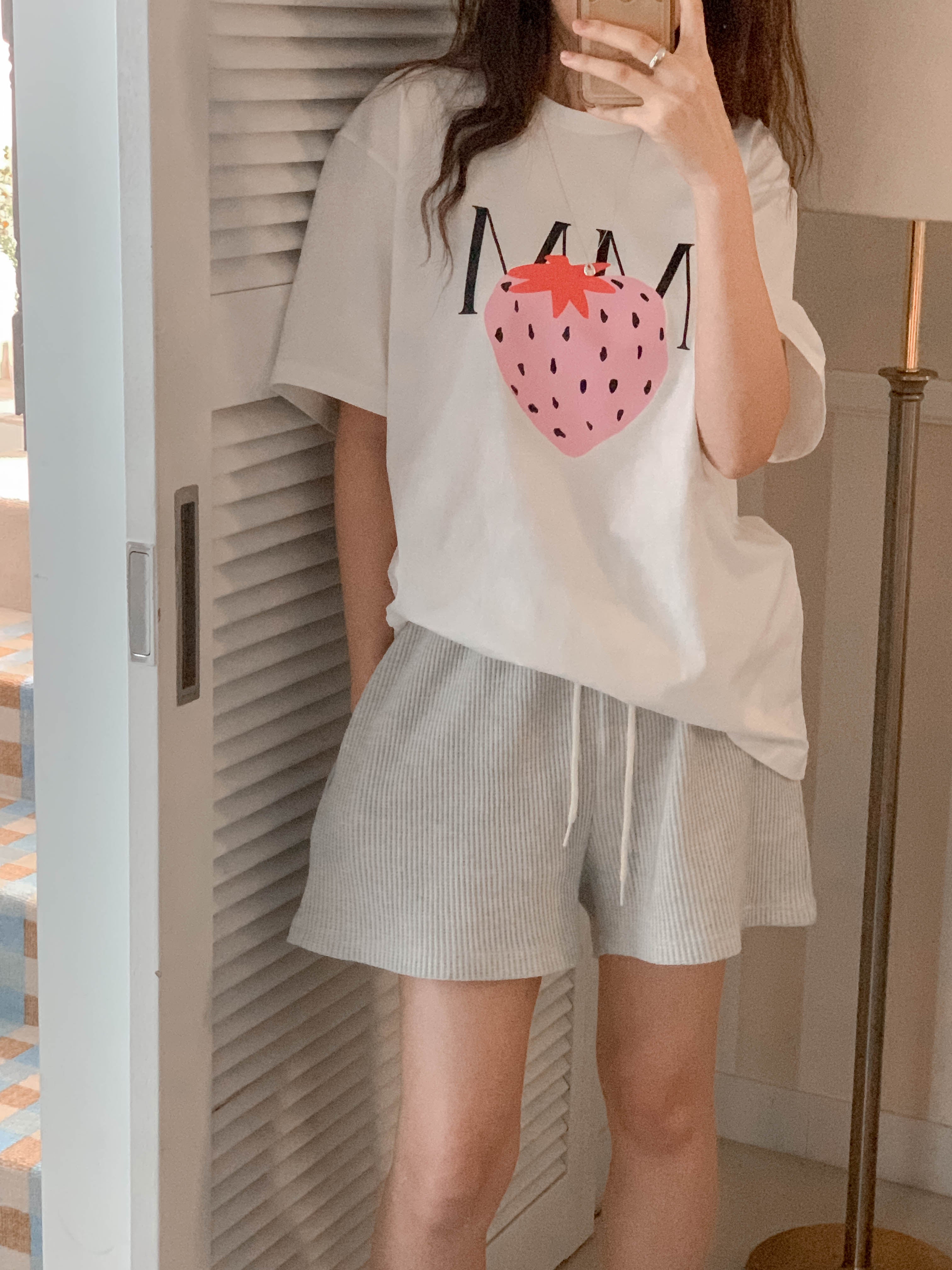 strawberry printed top