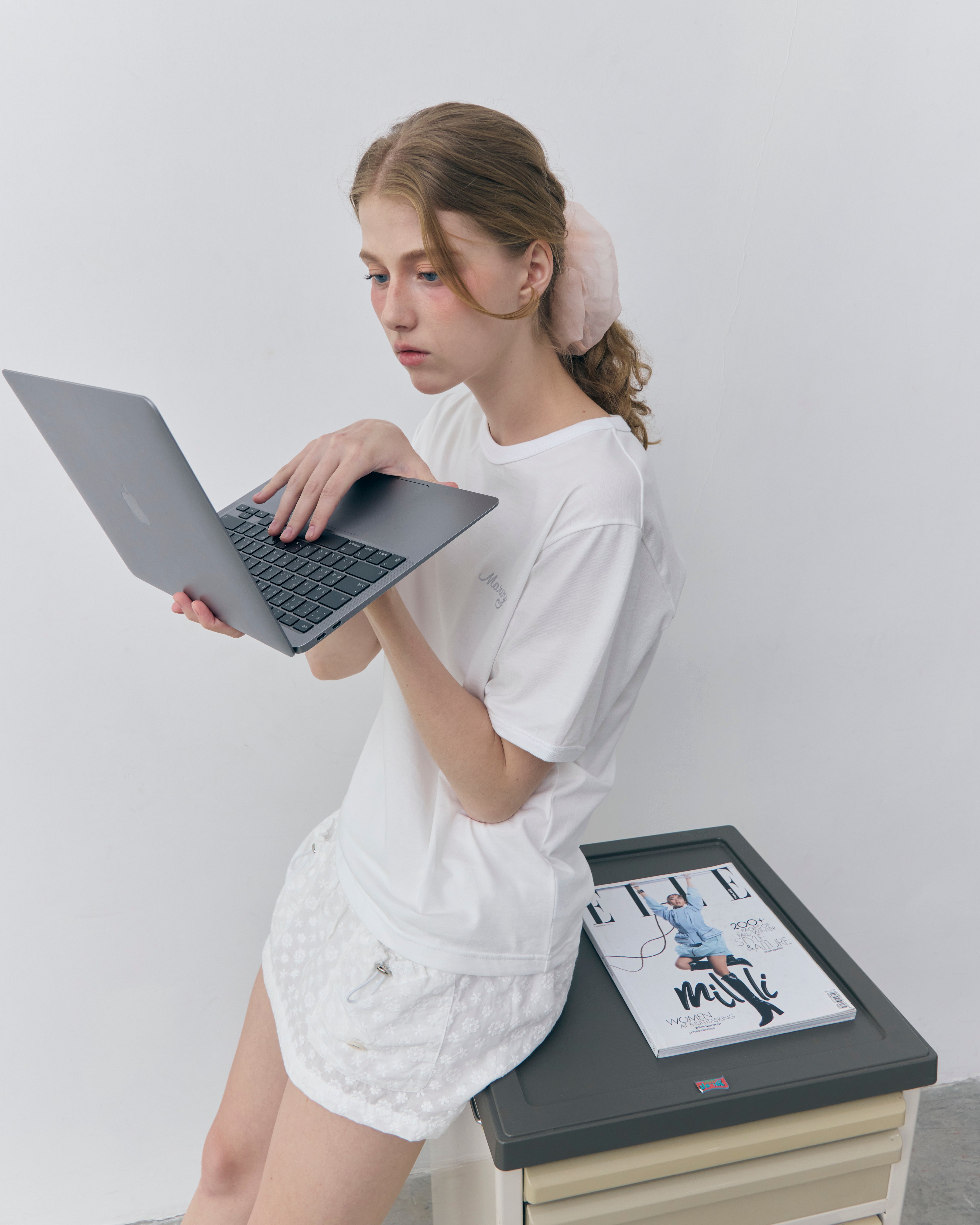 mini chain logo ringer tee