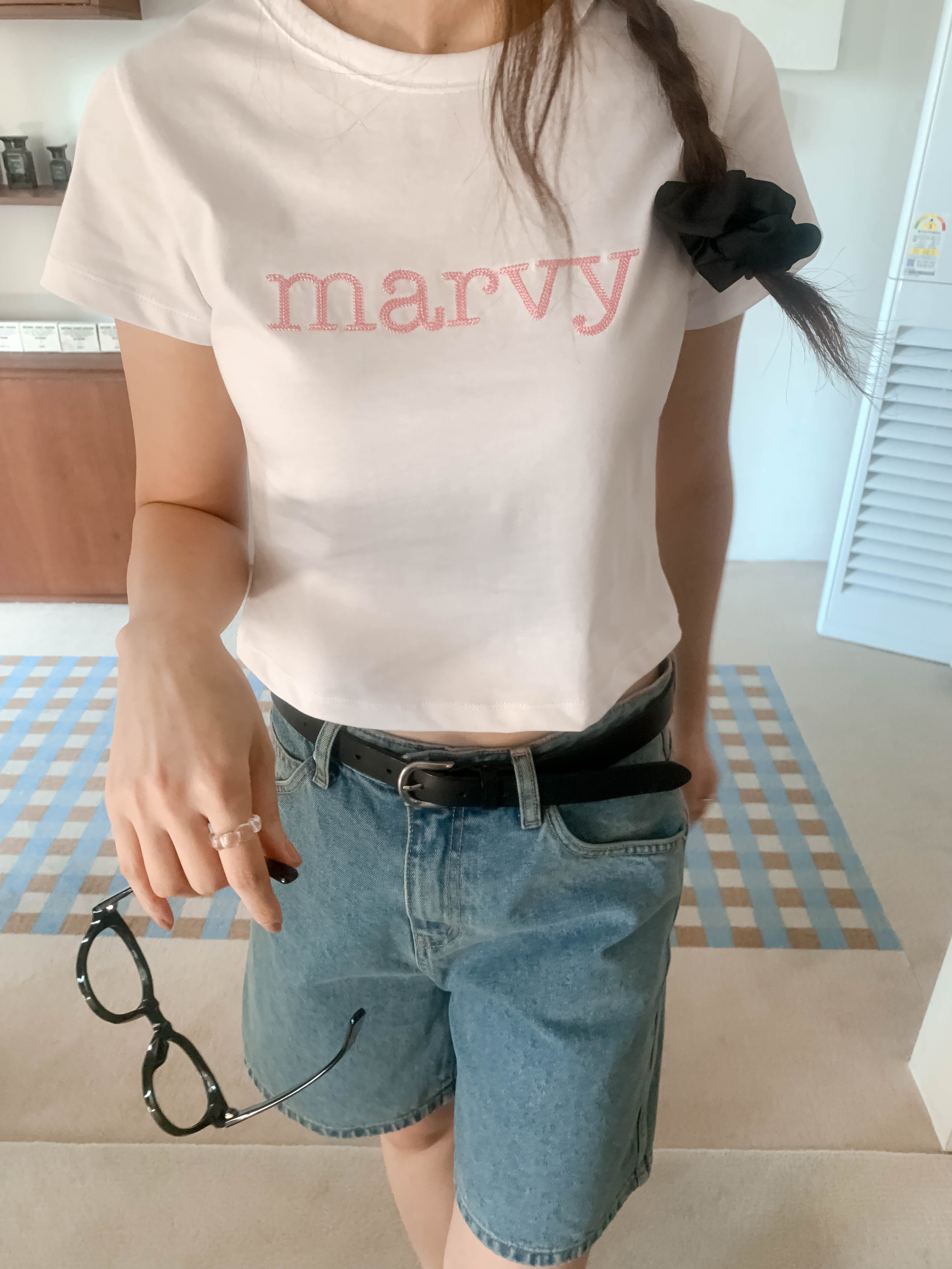 3rd) marvy chain logo tee (pink)