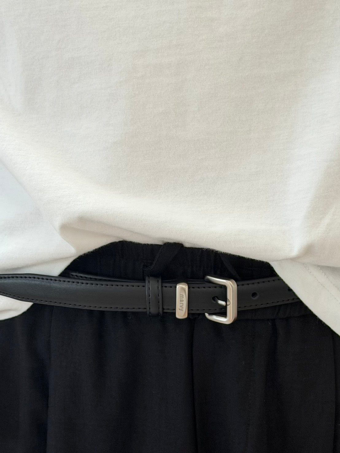 GRAINED COWHIDE LEATHER BELT