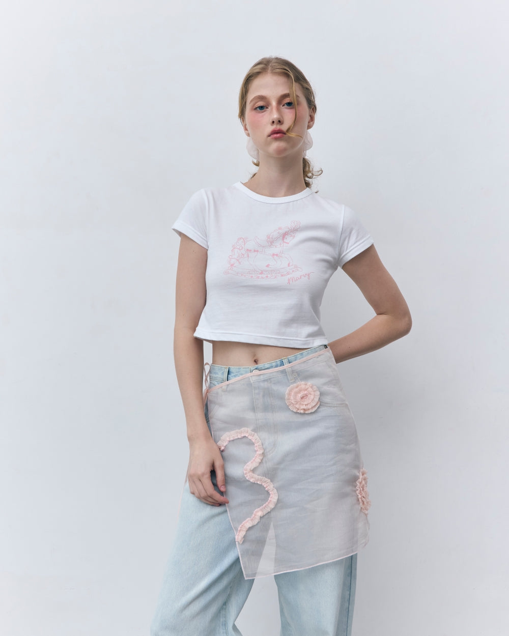 carousel crop tee