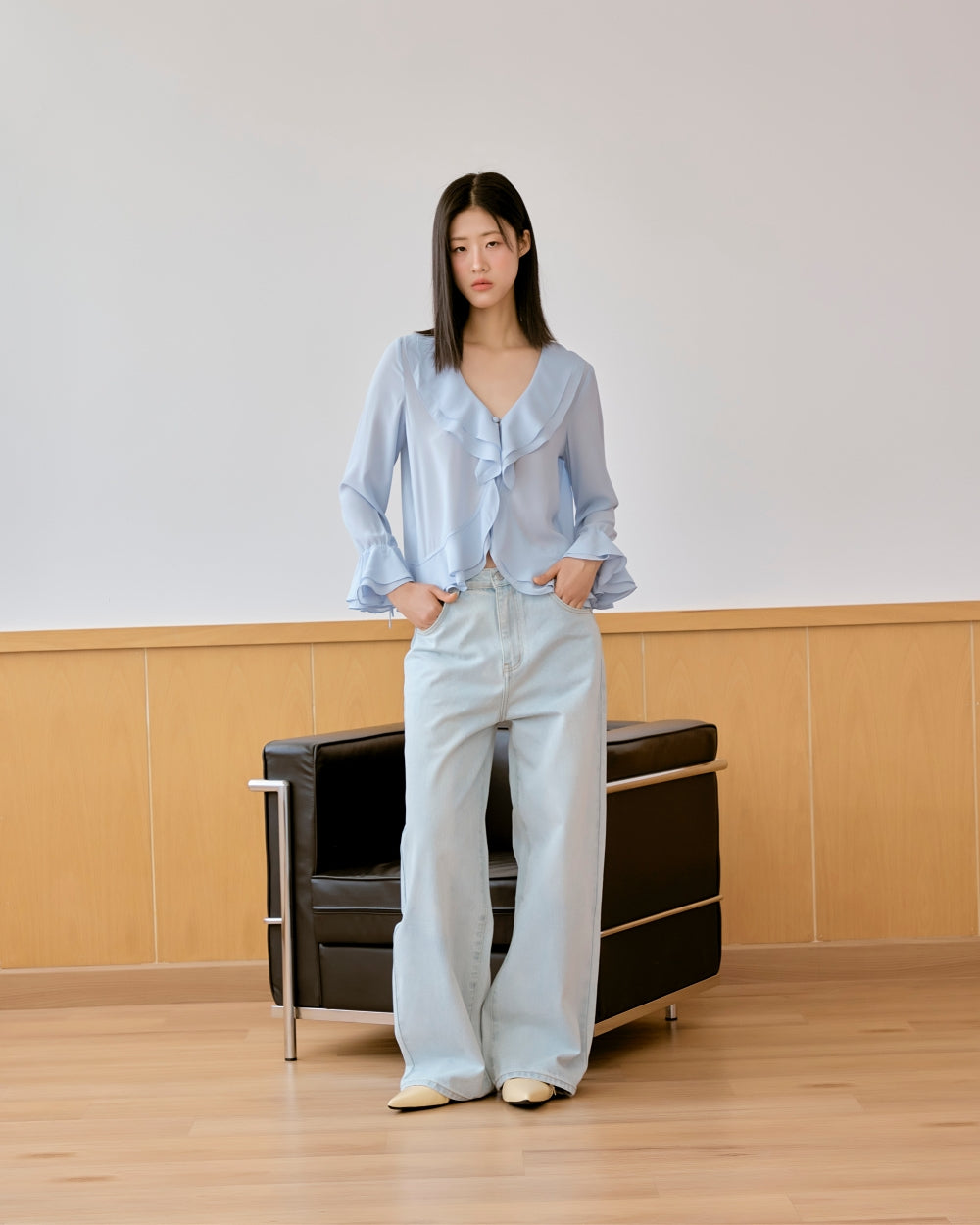 2nd) whimsical ruffle blouse & skirt