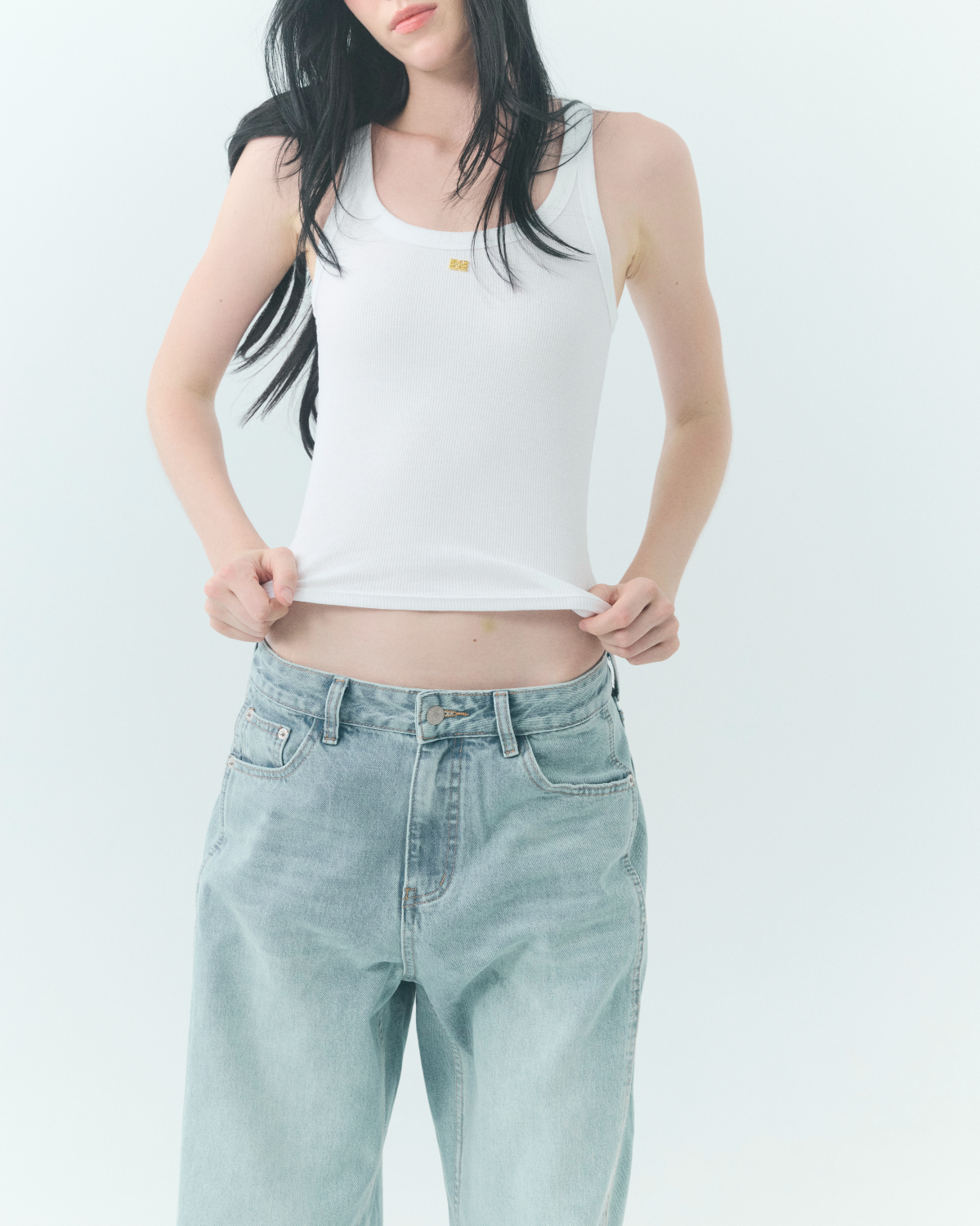 M RIBBED TANK (WHITE)