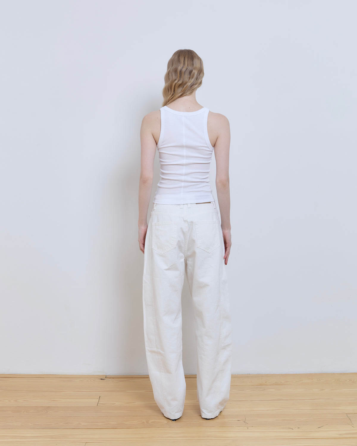 M RIBBED TANK (WHITE)