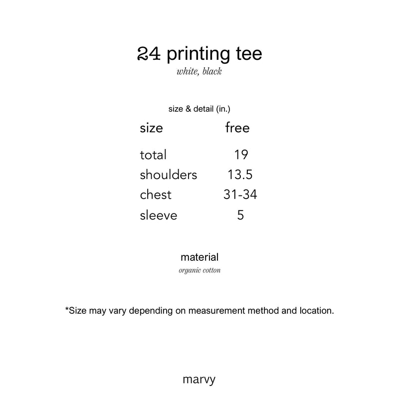 24 printing tee (black) - Marvymarvy