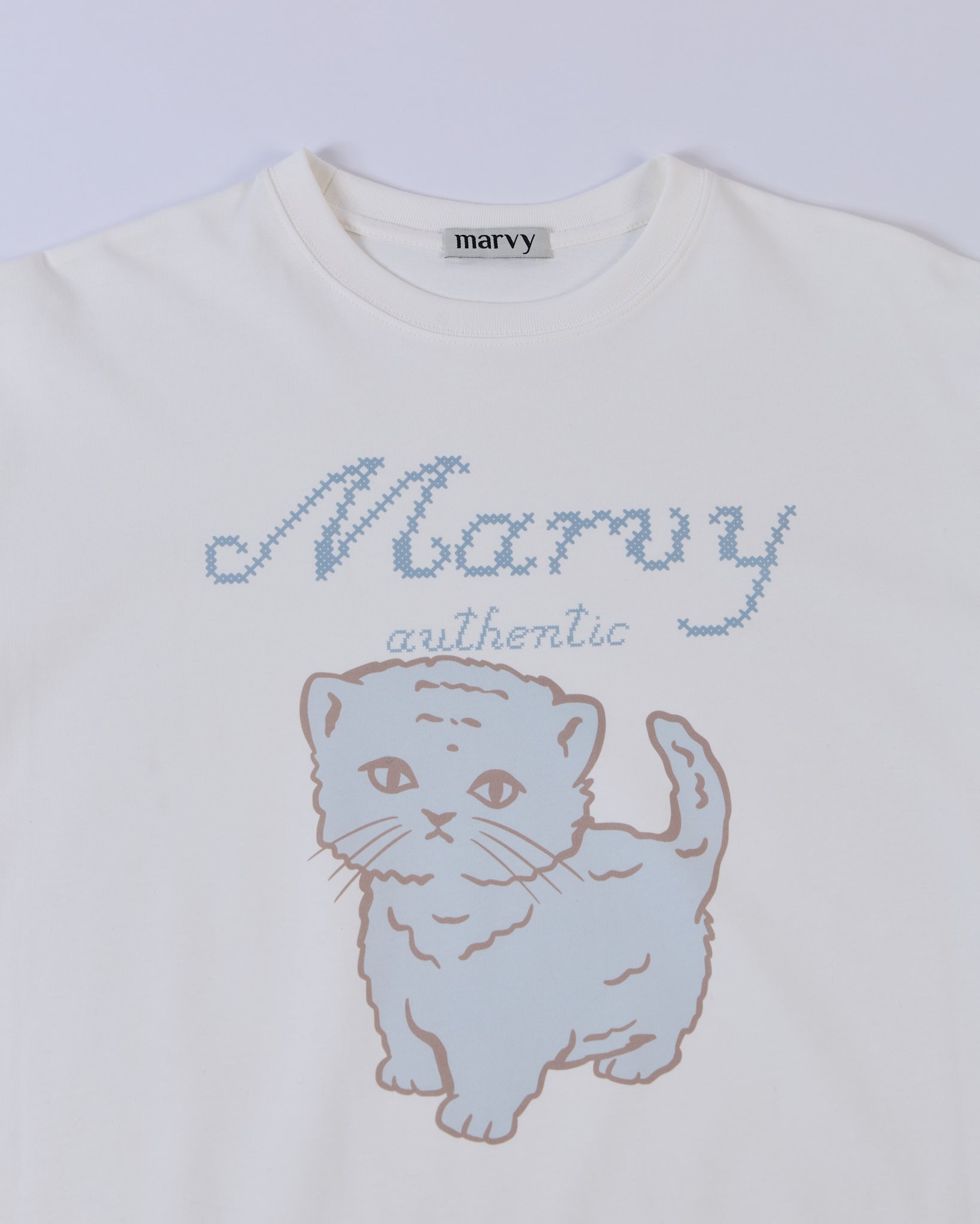 Marvy Blue Kitten Tee