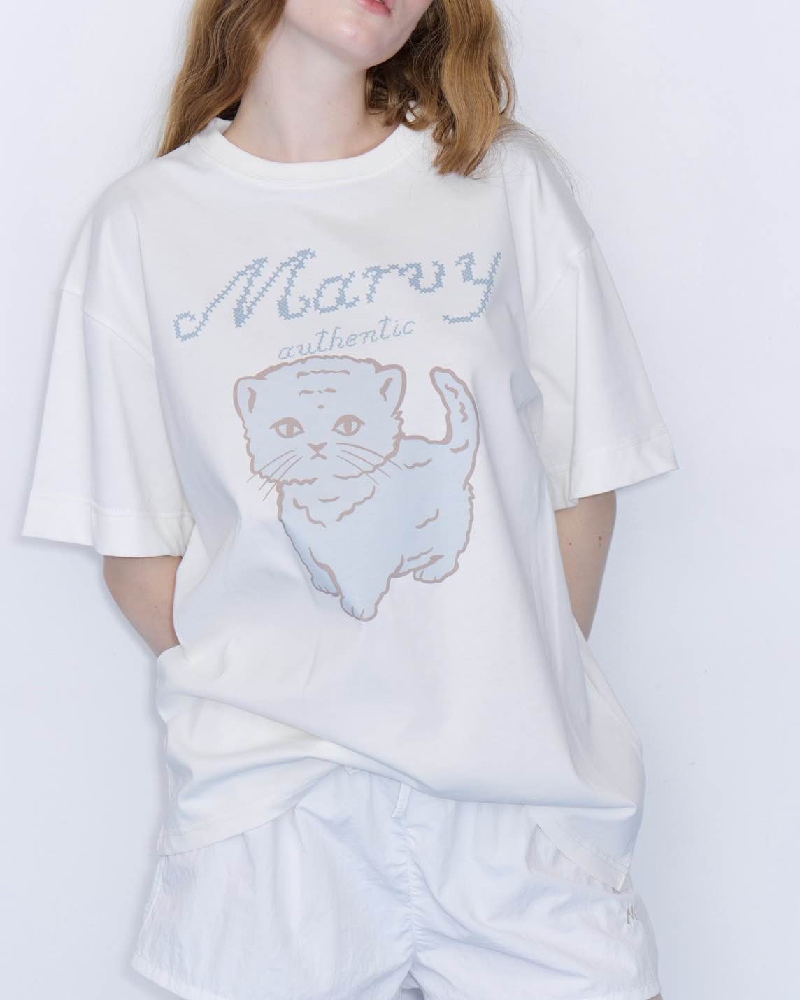 Marvy Blue Kitten Tee