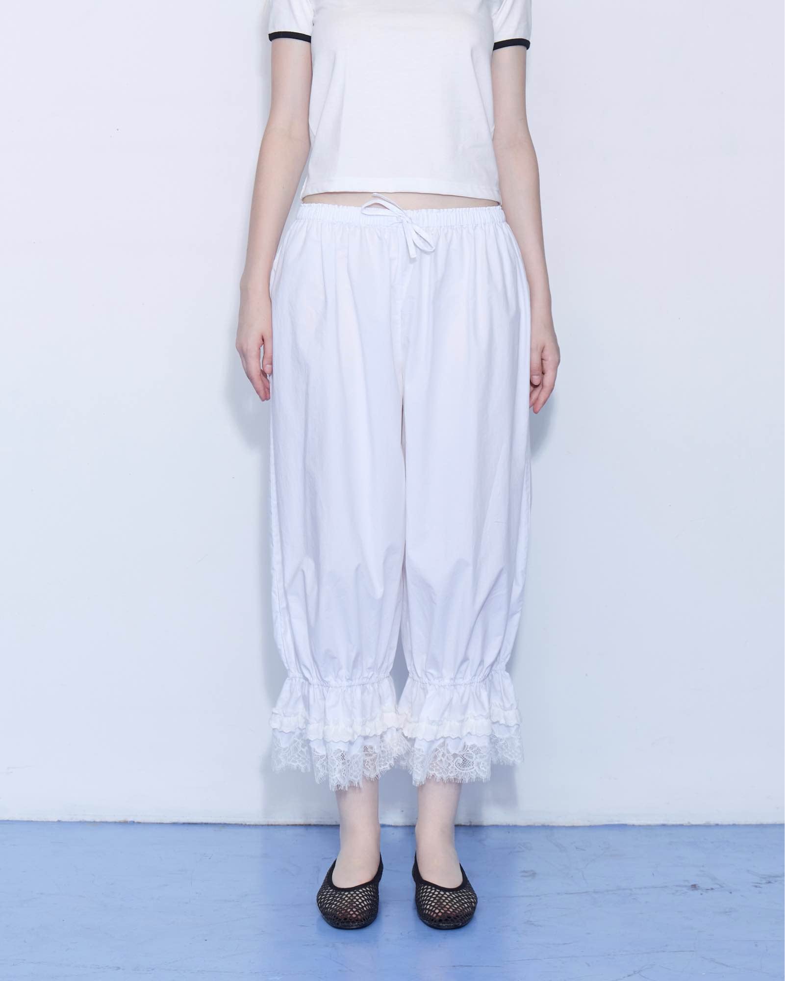 Lace Trim Bloomer Pants