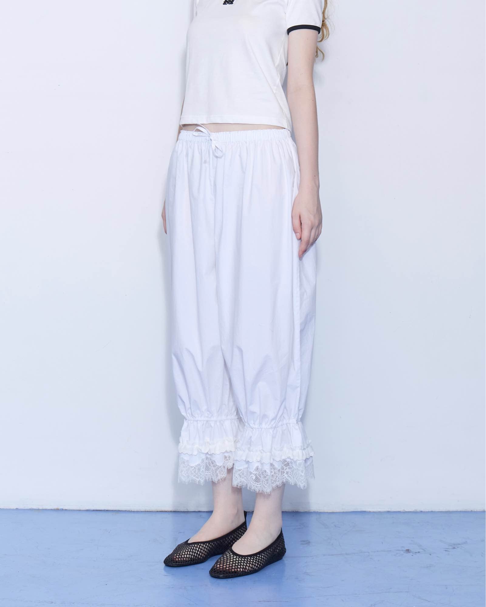 Lace Trim Bloomer Pants