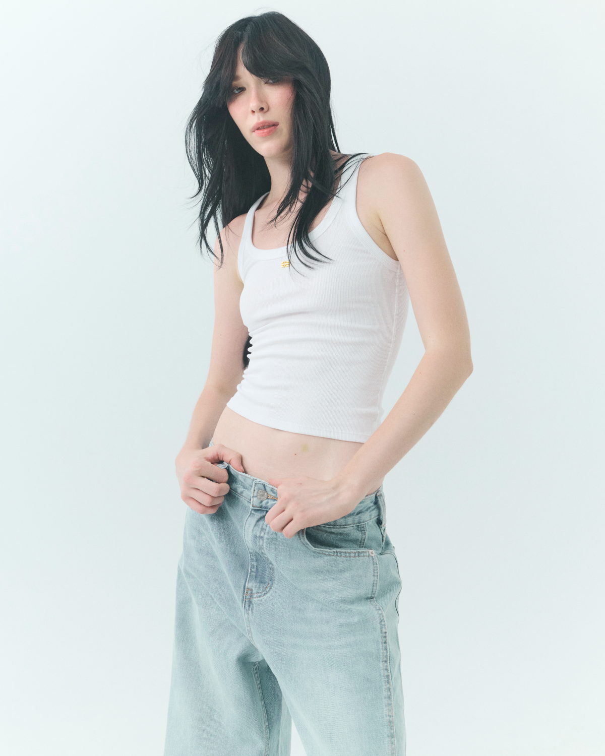 M RIBBED TANK (WHITE)