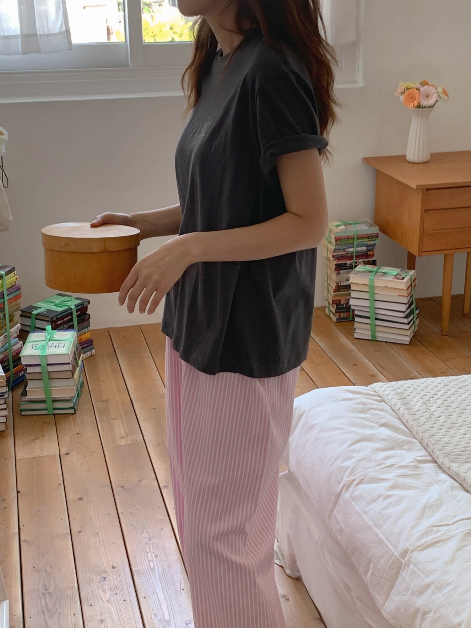 striped lounge pants (pink) - Marvymarvy