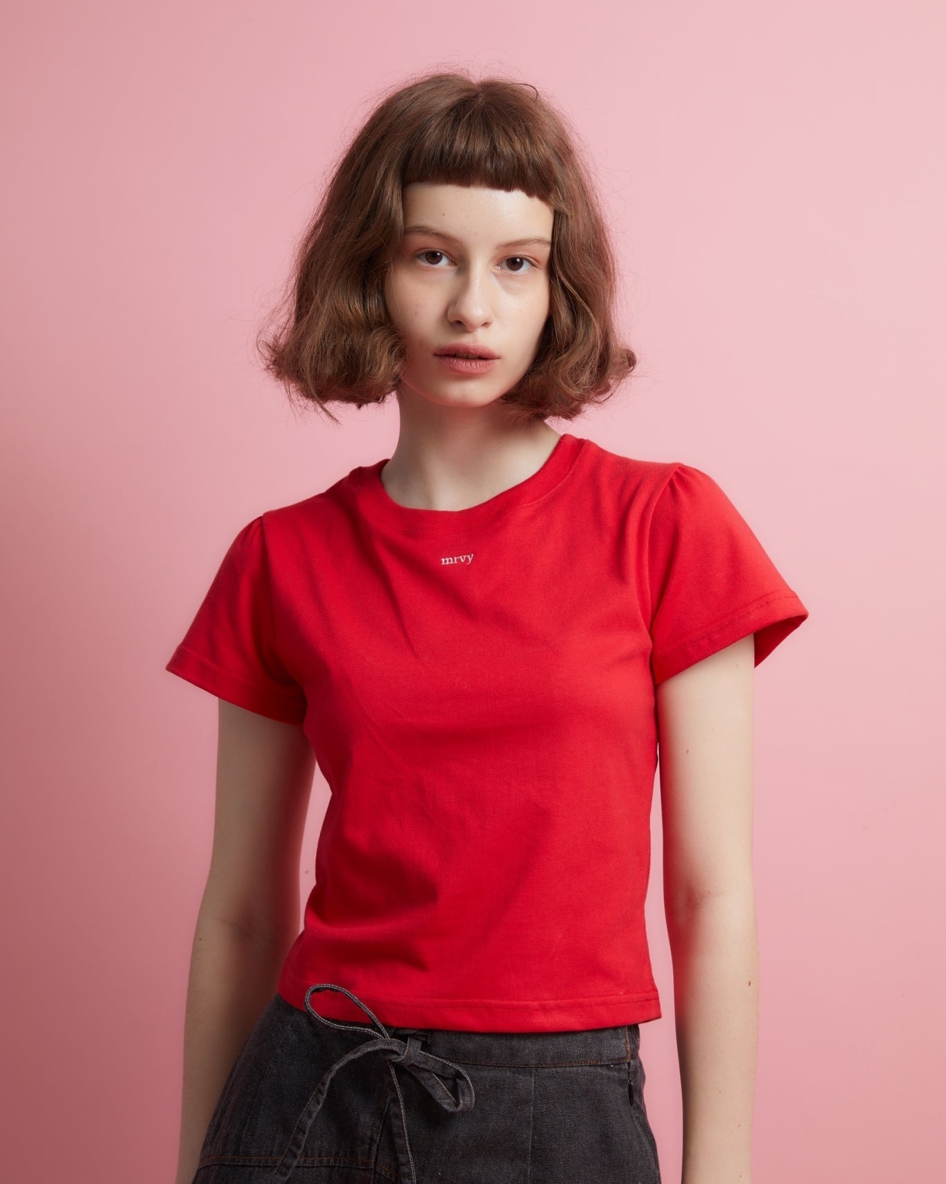 MRVY Logo Puffy Top (red) - Marvymarvy