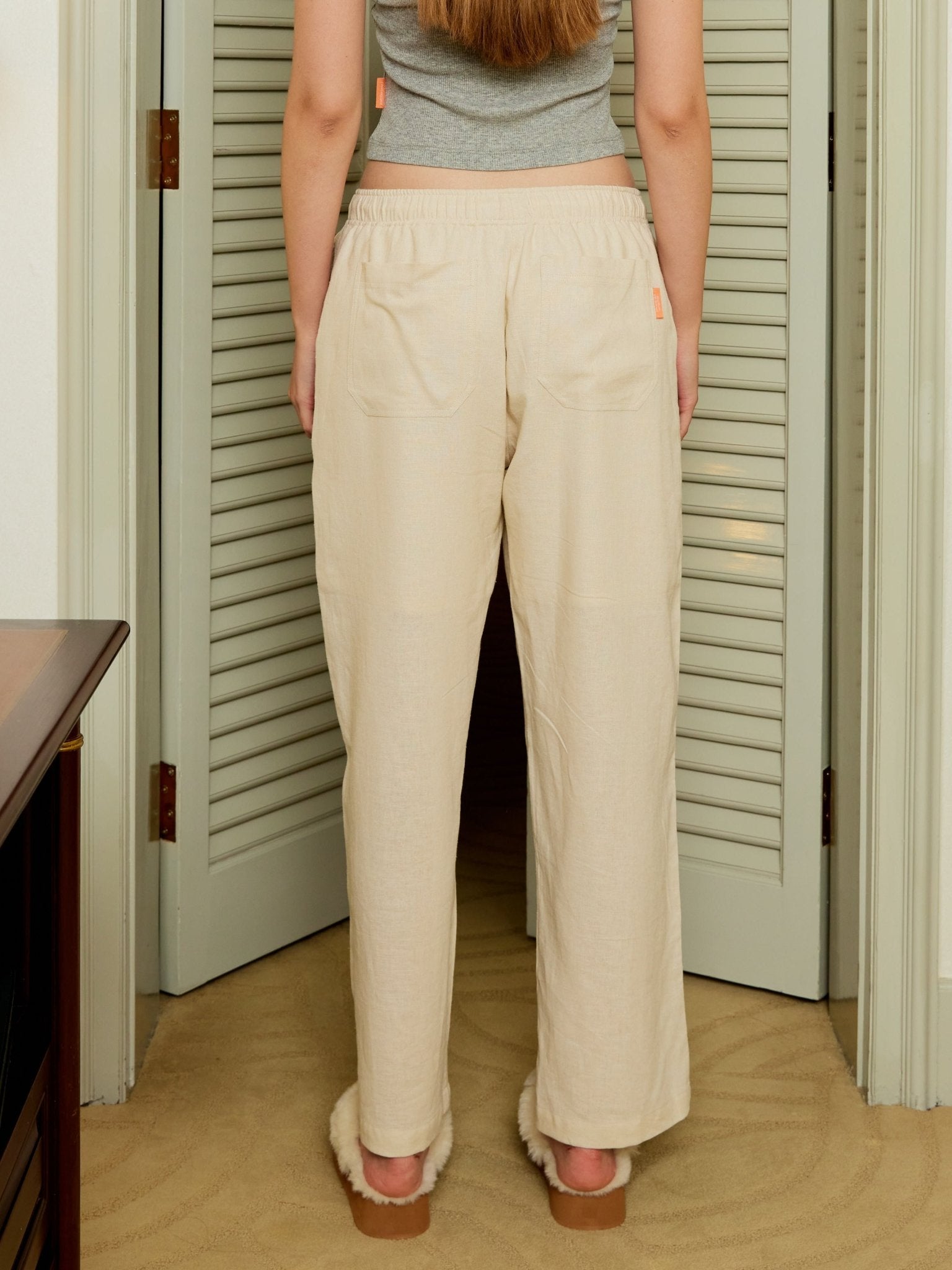 Semi Wide Banding Pants (Beige) - Marvymarvy