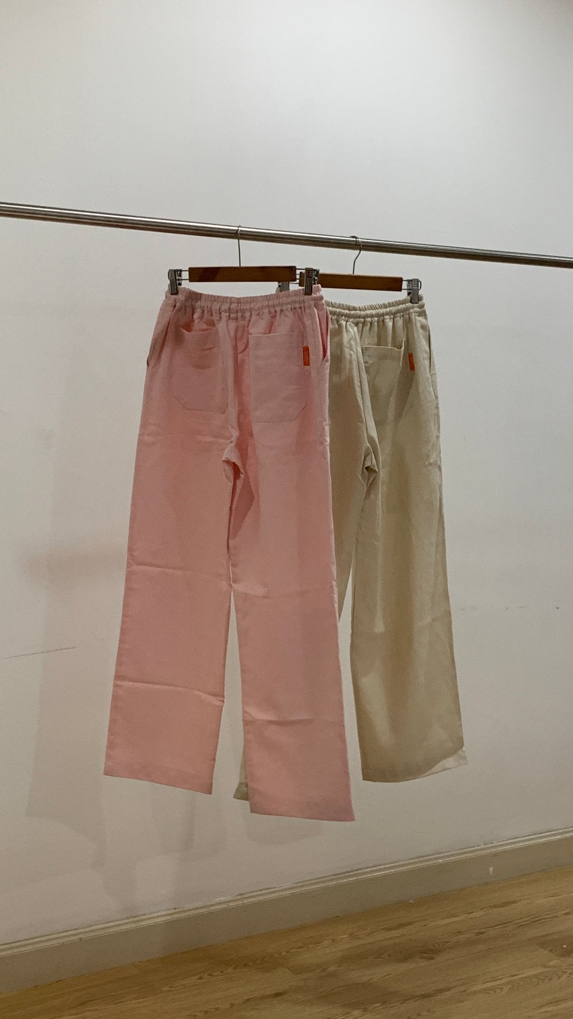 Semi Wide Banding Pants (Beige) - Marvymarvy