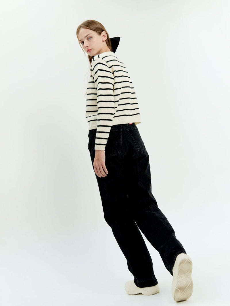 Striped Knit Cardigan - Marvymarvy