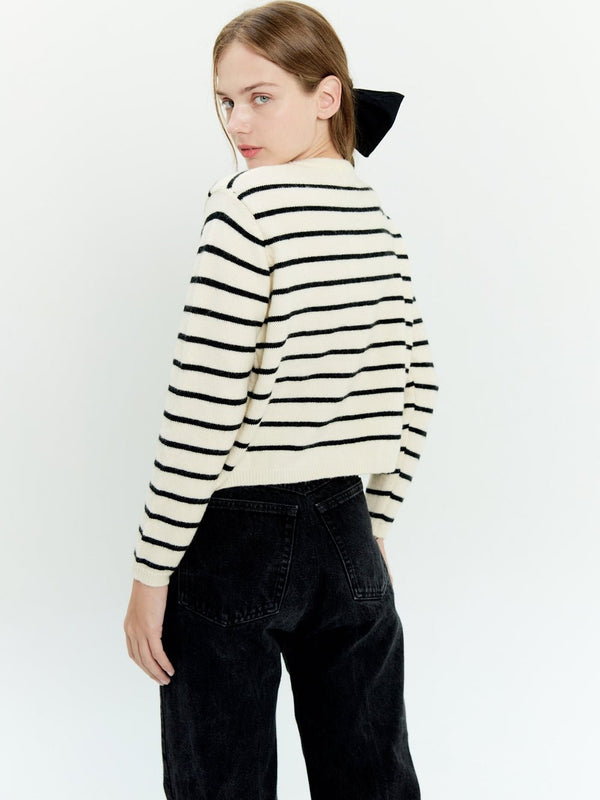 Striped Knit Cardigan - Marvymarvy