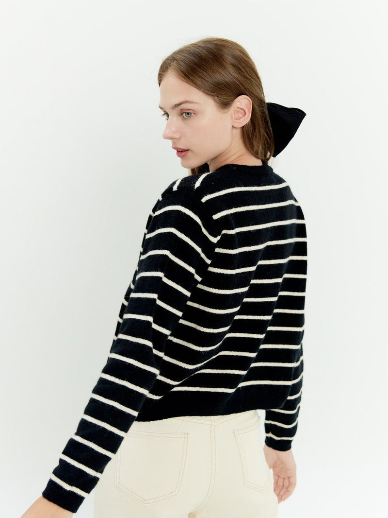 Striped Knit Cardigan - Marvymarvy